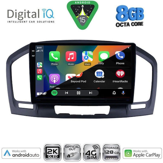 Digital IQ Car Audio System for Opel Insignia 2008-2013 Bluetooth USB Wi-Fi GPS Apple CarPlay Android Auto CD with 9 Inch Touch Screen