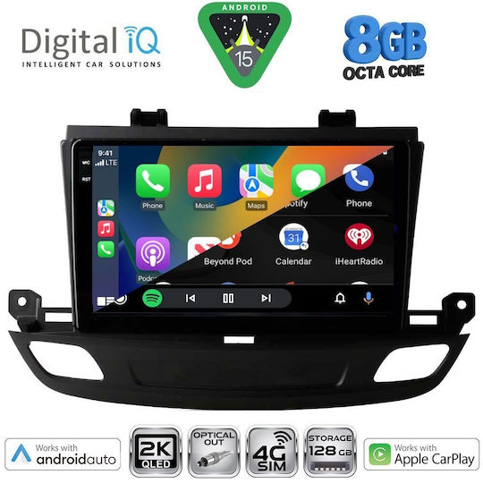 Digital IQ Car Audio System for Opel Insignia 2018 (Bluetooth/USB/WiFi/GPS/Apple CarPlay/Android Auto) with 9" Touch Screen