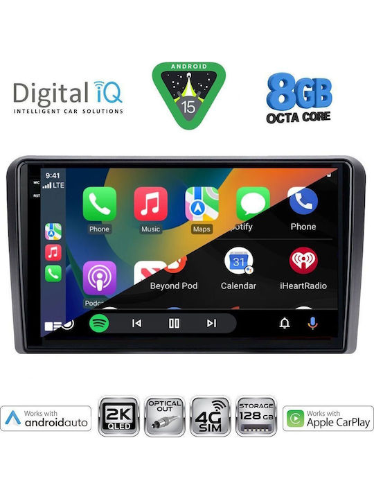 Digital IQ Auto-Audiosystem 2001-2005 Bluetooth USB Eingebautes Wi-Fi GPS Apple CarPlay Android Auto mit Touchscreen 9 Zoll