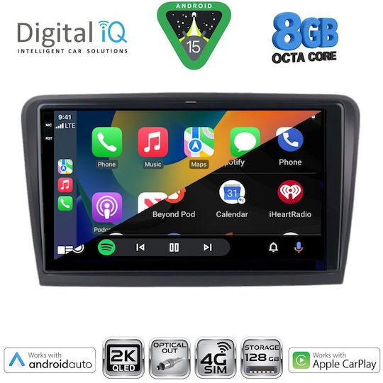 Digital IQ Ηχοσύστημα Αυτοκινήτου για Skoda Rapid 2012-2023 με Clima (Bluetooth/USB/WiFi/GPS/Apple-Carplay/Android-Auto) με Οθόνη Αφής 9"