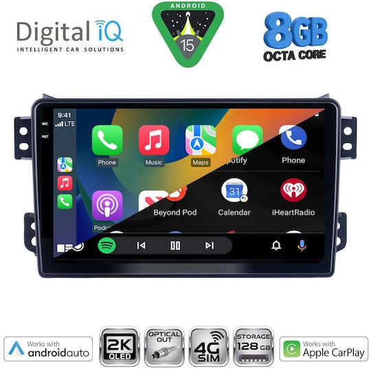 Digital IQ Ηχοσύστημα Αυτοκινήτου για Opel Agila Suzuki Splash 2008-2018 (Bluetooth/USB/WiFi/GPS/Apple-Carplay/Android-Auto) με Οθόνη Αφής 9"