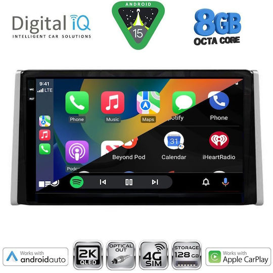 Digital IQ Ηχοσύστημα Αυτοκινήτου για Toyota RAV 4 2019 (Bluetooth/USB/WiFi/GPS/Apple-Carplay/Android-Auto) με Οθόνη Αφής 10"
