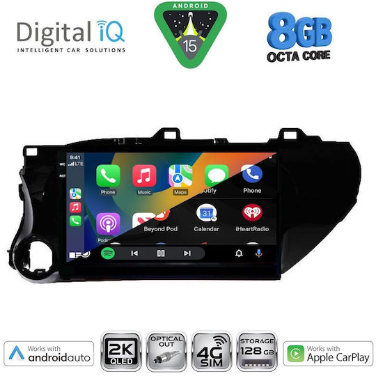 Digital IQ Ηχοσύστημα Αυτοκινήτου για Toyota Hilux 2017 (Bluetooth/USB/WiFi/GPS/Apple-Carplay/Android-Auto) με Οθόνη Αφής 10"