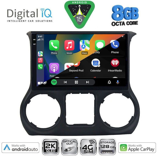 Digital IQ Ηχοσύστημα Αυτοκινήτου για Jeep Wrangler 2014-2017 (Bluetooth/USB/WiFi/GPS/Apple-Carplay/Android-Auto) με Οθόνη Αφής 10"