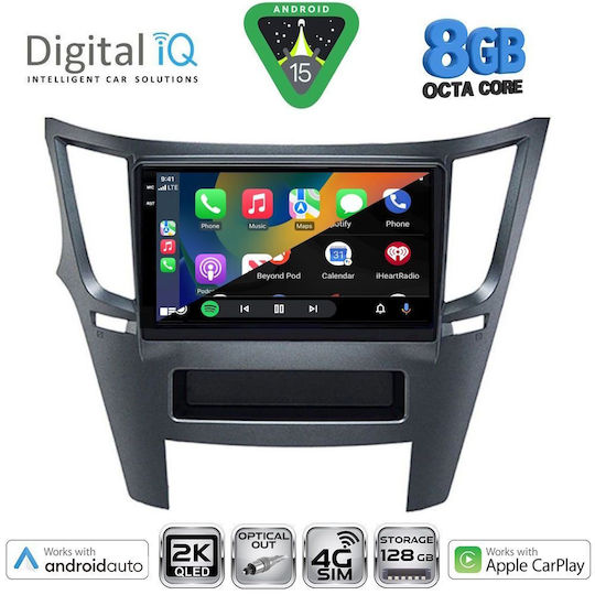 Digital IQ Car Audio System for Subaru Legacy / Outback 2009-2014 (Bluetooth/USB/WiFi/GPS/Apple CarPlay/Android Auto) with 9" Touch Screen