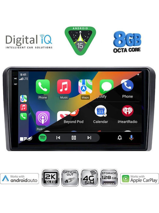 Digital IQ Car Audio System for Volkswagen Golf 1998-2003 (Bluetooth/USB/WiFi/GPS/Apple CarPlay/Android Auto) with 9" Touch Screen