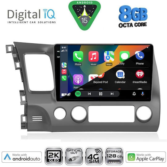 Digital IQ Car Audio System for Honda Civic 2006-2012 (Bluetooth/USB/WiFi/GPS/Apple CarPlay/Android Auto) with 10" Touch Screen