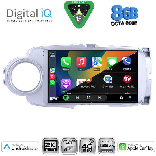 Digital IQ Car Audio System for Toyota Yaris 2011-2015 (Bluetooth/USB/WiFi/GPS/Apple CarPlay/Android Auto) with 9" Touch Screen
