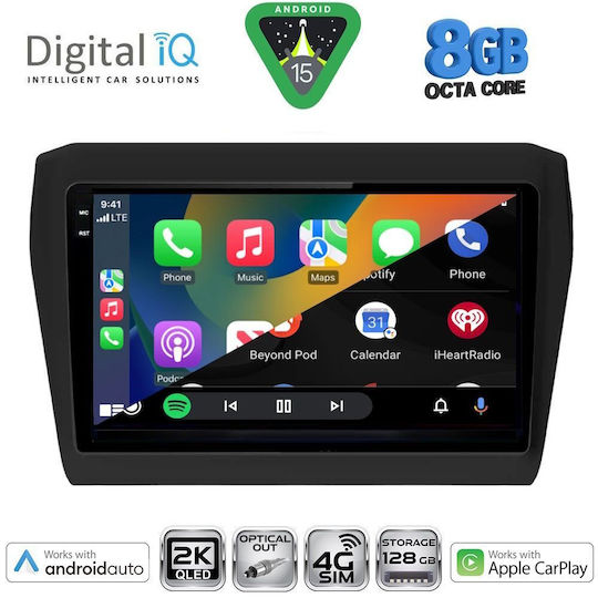 Digital IQ Ηχοσύστημα Αυτοκινήτου για Suzuki Swift 2017 (Bluetooth/USB/WiFi/GPS/Apple-Carplay/Android-Auto) με Οθόνη Αφής 9"