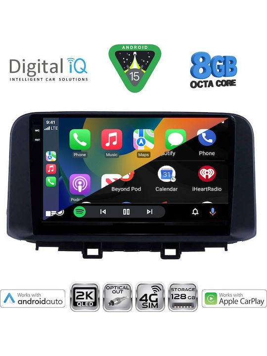 Digital IQ Car Audio System for Hyundai Kona 2017-2023 Bluetooth USB WiFi GPS Apple CarPlay Android Auto with 10" Touch Screen