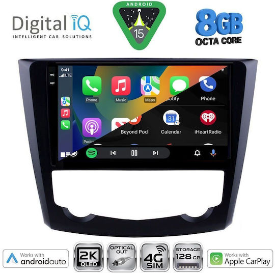 Digital IQ Car Audio System for Renault Kadjar 2015-2022 Bluetooth USB WiFi GPS Apple CarPlay Android Auto with 9" Touch Screen