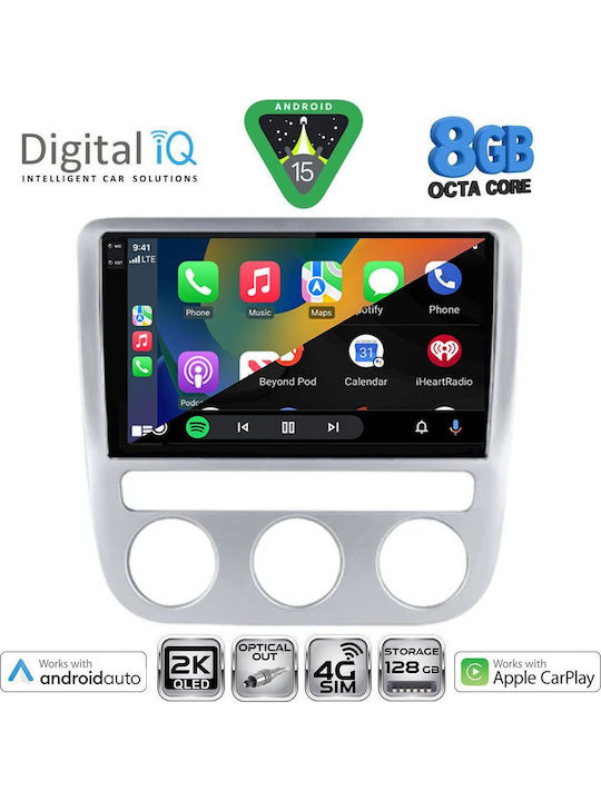 Digital IQ Car Audio System for Volkswagen Eos / Scirocco 2006 with Clima (Bluetooth/USB/WiFi/GPS/Apple CarPlay/Android Auto) with 9" Touch Screen