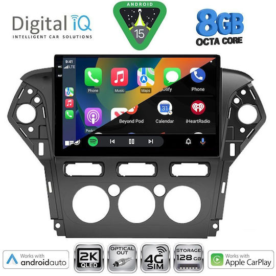 Digital IQ Ηχοσύστημα Αυτοκινήτου για Ford Mondeo 2011-2013 με A/C (Bluetooth/USB/WiFi/GPS/Apple-Carplay/Android-Auto) με Οθόνη Αφής 10"