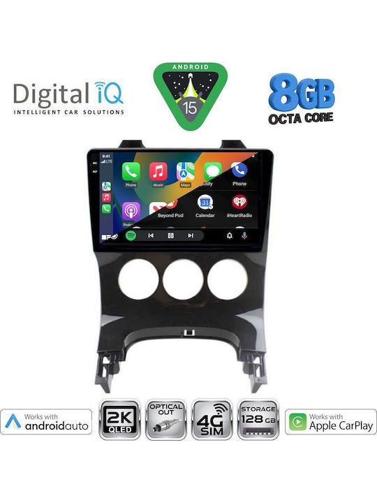 Digital IQ Car Audio System for Peugeot 3008 2008-2016 with A/C Bluetooth USB WiFi GPS Apple CarPlay Android Auto with 9" Touch Screen