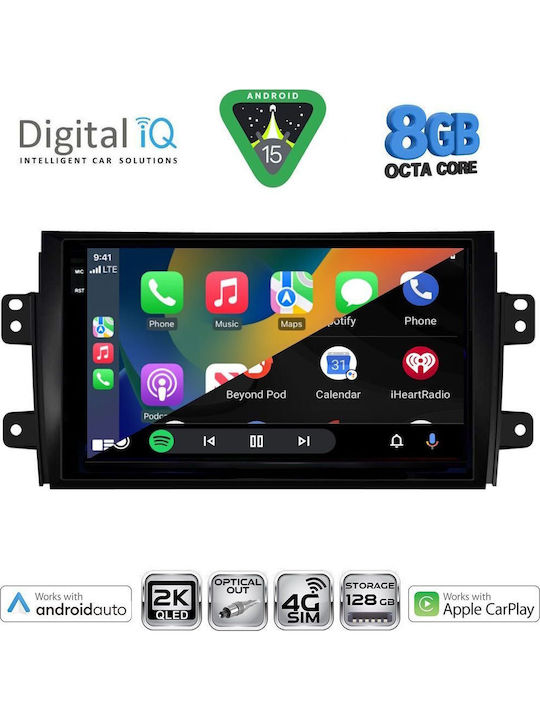Digital IQ Car Audio System for Fiat Sedici Suzuki SX4 2005-2013 Bluetooth USB WiFi GPS Apple CarPlay Android Auto with 9" Touch Screen