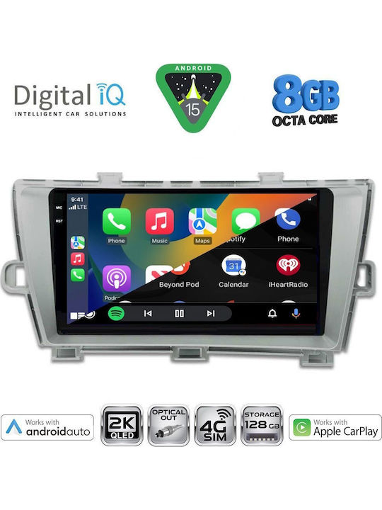 Digital IQ Car Audio System for Toyota Prius 2009-2015 Bluetooth USB WiFi GPS Apple CarPlay Android Auto with 9" Touch Screen