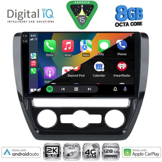 Digital IQ Car Audio System for Volkswagen Jetta 2010-2016 with Clima Bluetooth USB WiFi GPS Apple CarPlay Android Auto with 10" Touch Screen