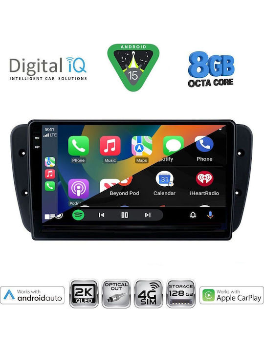 Digital IQ Car Audio System for Seat Ibiza 2008-2015 (Bluetooth/USB/WiFi/GPS/Apple CarPlay/Android Auto) with 9" Touch Screen
