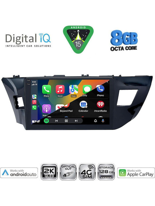 Digital IQ Car Audio System for Toyota Corolla 2013-2016 (Bluetooth/USB/WiFi/GPS/Apple CarPlay/Android Auto) with 10" Touch Screen