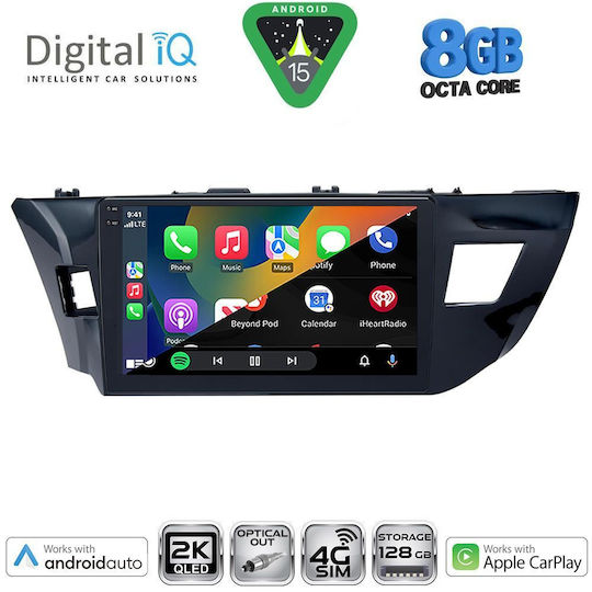 Digital IQ Car Audio System for Toyota Corolla 2013-2016 (Bluetooth/USB/WiFi/GPS/Apple CarPlay/Android Auto) with 10" Touch Screen