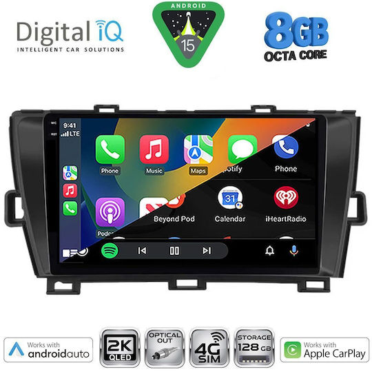 Digital IQ Ηχοσύστημα Αυτοκινήτου για Toyota Prius 2009-2015 (Bluetooth/USB/WiFi/GPS/Apple-Carplay/Android-Auto) με Οθόνη Αφής 9"