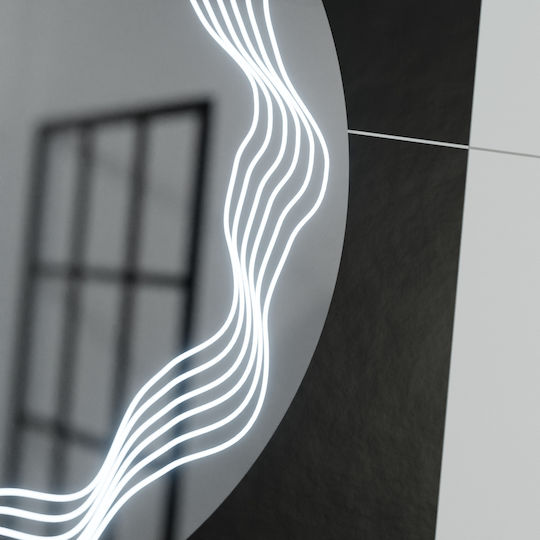 Alista Home Στρογγυλός Καθρέπτης Μπάνιου Led Αφής 60x60cm Διάφανος
