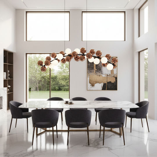 Alista Home Ceiling Light Rose Gold For 11 G9 Bulbs 130cm