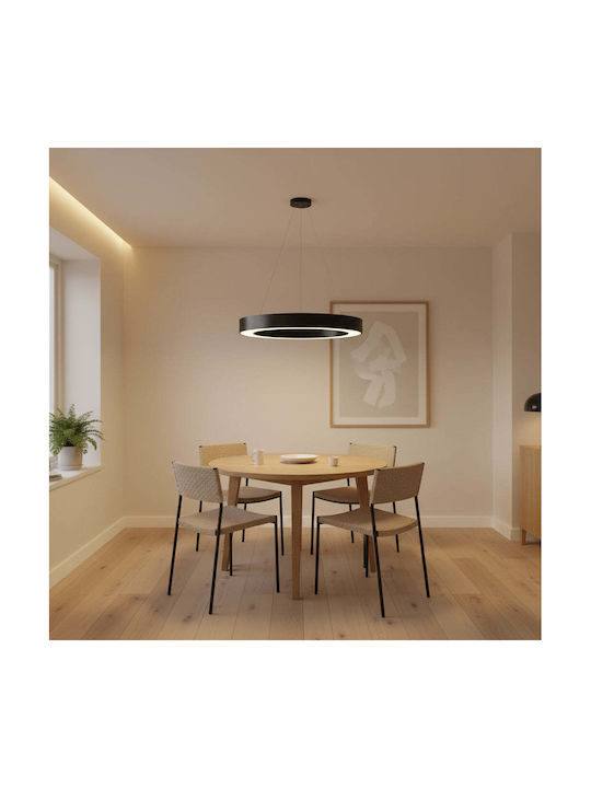 Alista Home Lumini Suspendate Reglabil Negru LED cu Lumină Alb Rece 52x52cm