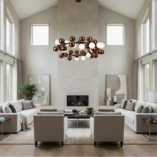Alista Home Κρεμαστό Φωτιστικό Ροζ Χρυσό 100x100εκ.
