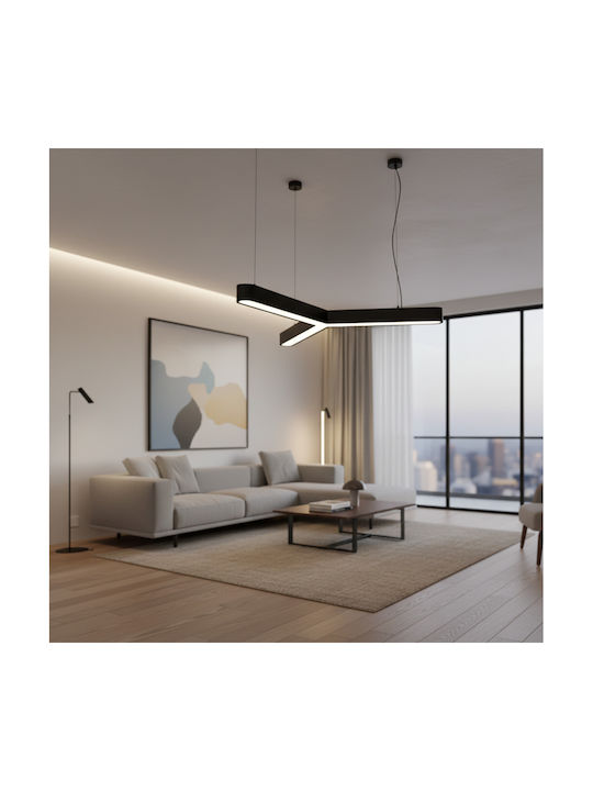 Alista Home Lumini Suspendate Reglabil Negru LED Cu Lumină Alb Rece 72x72cm