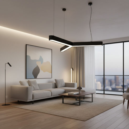 Alista Home Verstellbare Deckenleuchte Schwarz LED mit Kaltweißem Licht 72x72cm