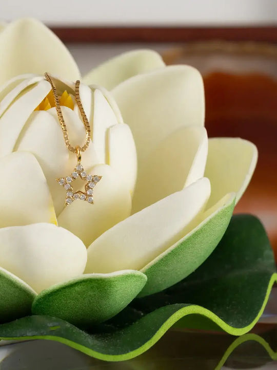 Halskette mit Stern-Design aus 18K Gold mit Diamant