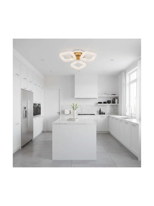 Alista Home Plafonieră de Tavan Aurie cu LED Integrat și Cristale și Telecomandă