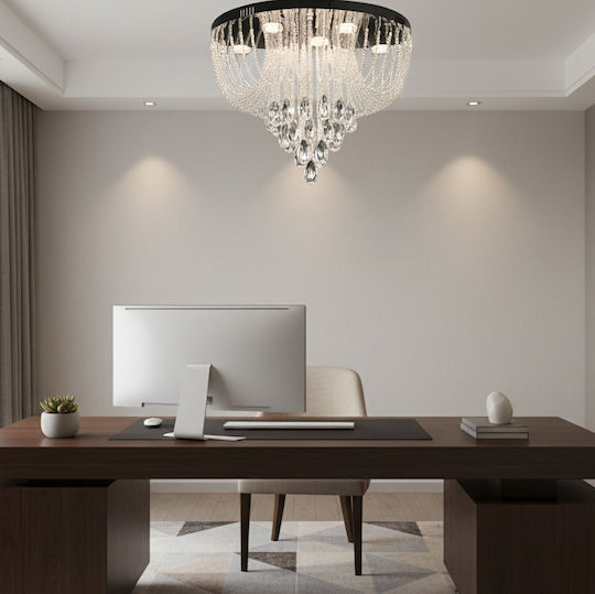 Alista Home Πλαφονιέρα Οροφής με Ενσωματωμένο LED και Κρύσταλλα