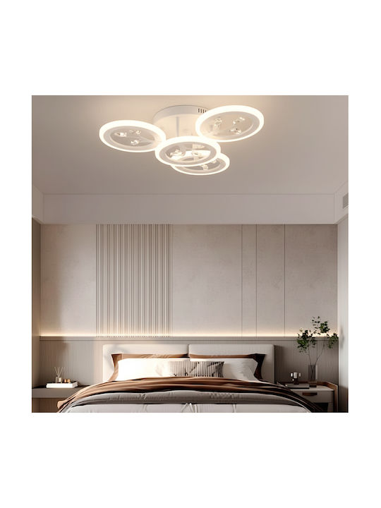 Alista Home Plafonieră de Tavan Albă cu LED Integrat și Cristale și Telecomandă