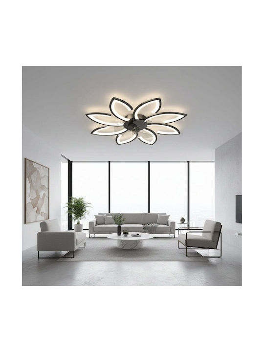 Alista Home Plafonieră de Tavan 87cm Neagră cu LED Integrat și Telecomandă