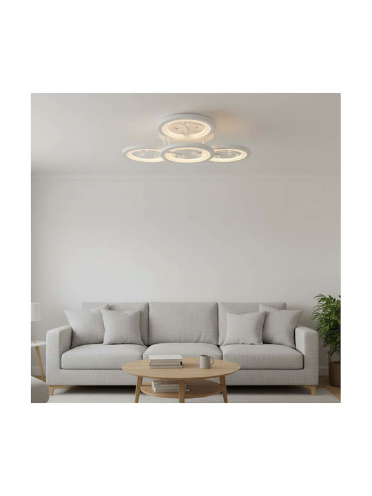 Alista Home Plafonieră de Tavan Albă cu LED Integrat și Cristale și Telecomandă