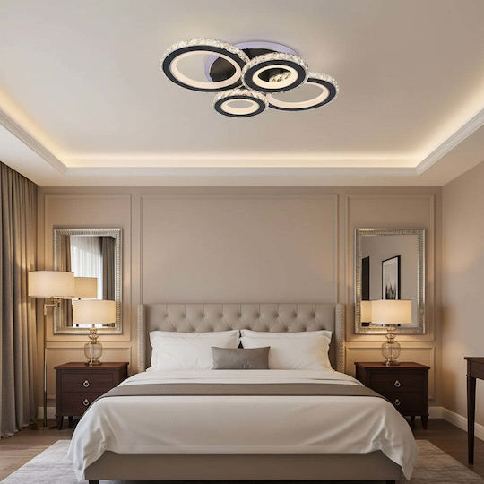 Alista Home Ceiling Mount Light Black with Integrated LED and Crystals and Remote Control