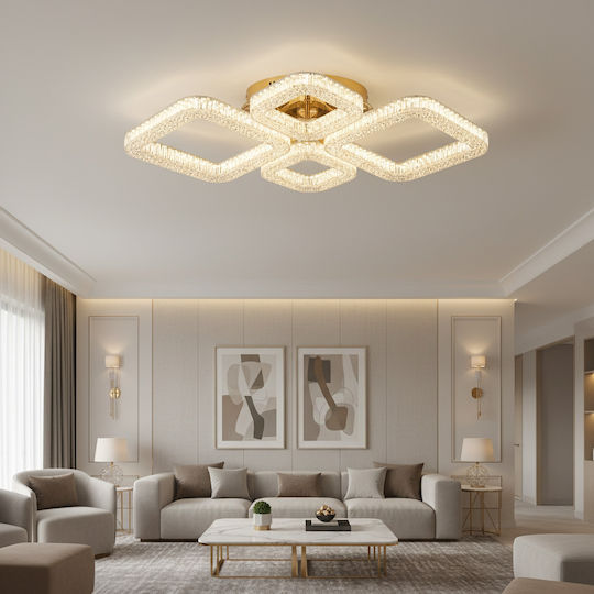 Alista Home Ceiling Mount Light Gold with Integrated LED and Crystals and Remote Control