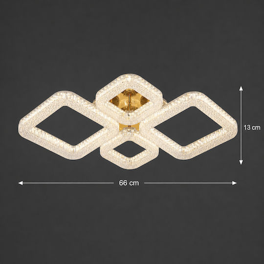 Alista Home Ceiling Mount Light Gold with Integrated LED and Crystals and Remote Control