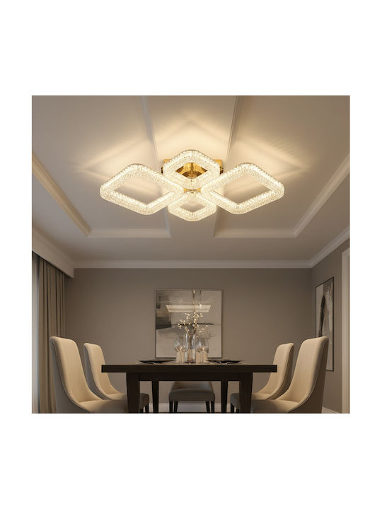 Alista Home Plafonieră de Tavan Aurie cu LED Integrat și Cristale și Telecomandă