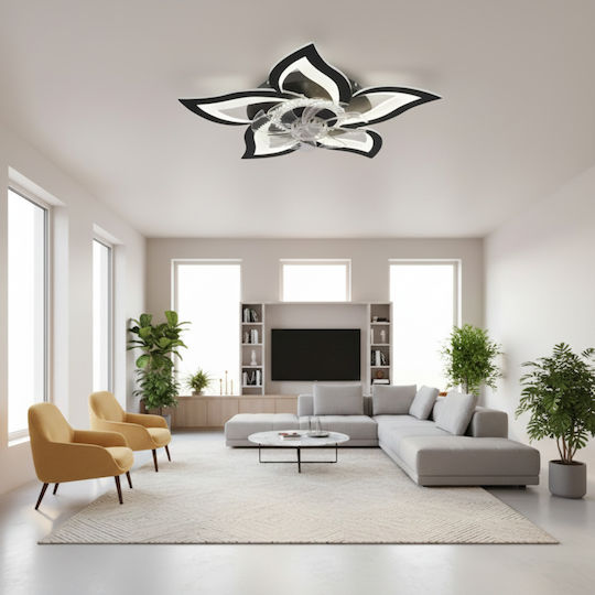 Alista Home Πλαφονιέρα Οροφής Μαύρη με Ενσωματωμένο LED και Τηλεχειριστήριο