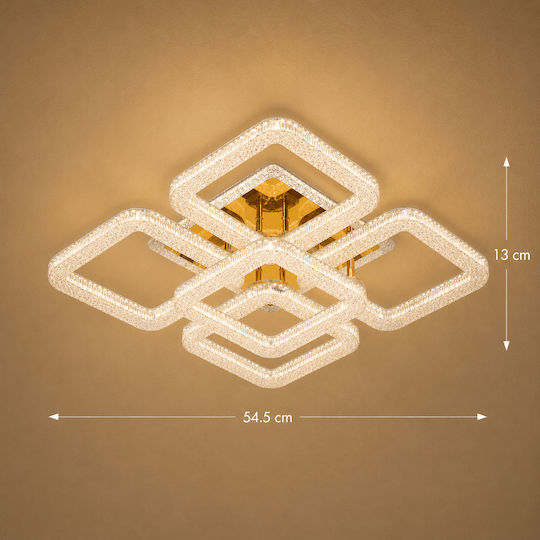 Alista Home Ceiling Flush Mount Light Gold with Integrated LED and Crystals and Remote Control