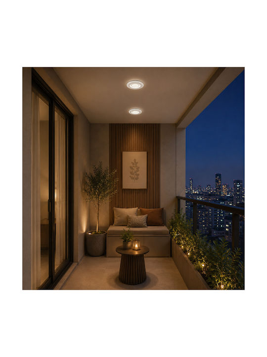 Alista Home Πλαφονιέρα Οροφής Λευκή με Ενσωματωμένο LED