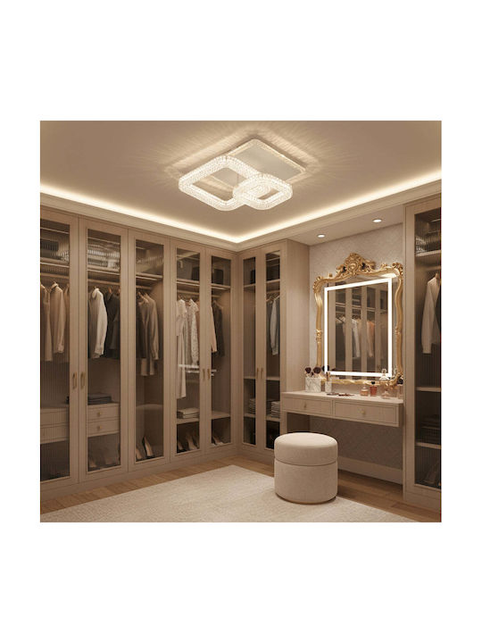 Alista Home Plafonieră de Tavan Albă cu LED Integrat și Cristale și Telecomandă