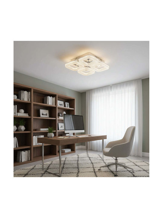Alista Home Plafonieră de Tavan Albă cu LED Integrat și Cristale și Telecomandă