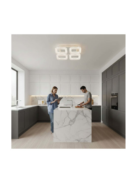 Alista Home Plafonieră de Tavan Albă cu LED Integrat și Cristale și Telecomandă