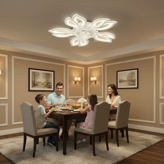 Alista Home Ceiling Flush Light 61cm White with Integrated LED and Remote Control