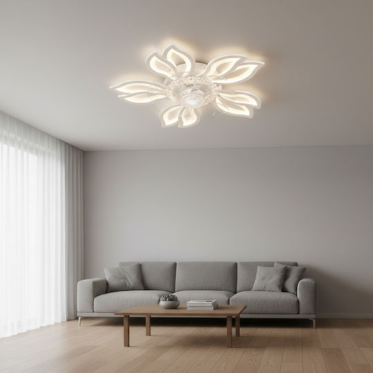 Alista Home Ceiling Flush Light 61cm White with Integrated LED and Remote Control