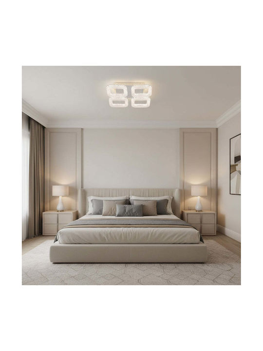 Alista Home Plafonieră de Tavan Albă cu LED Integrat și Cristale și Telecomandă